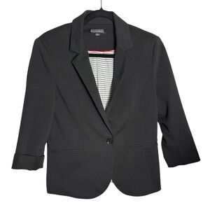 Nicole Miller Blazer Size Medium‎ Solud Black Classic Jacket PERFECT 🖤🖤